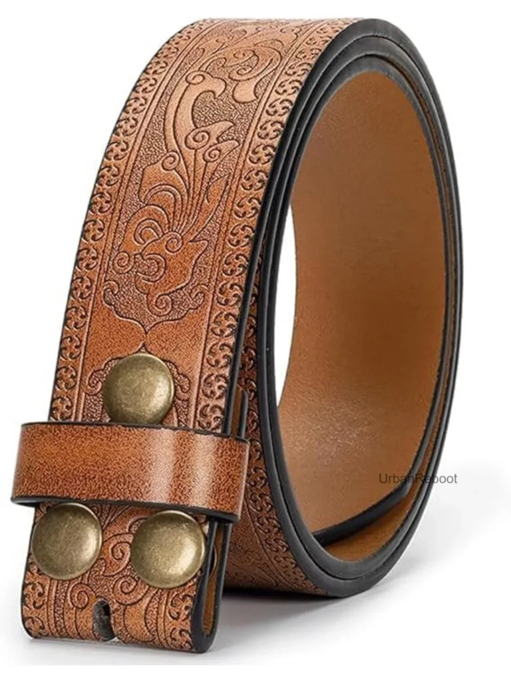 Retro Western PU-Leather Belt Strap Without Buckle 1.5